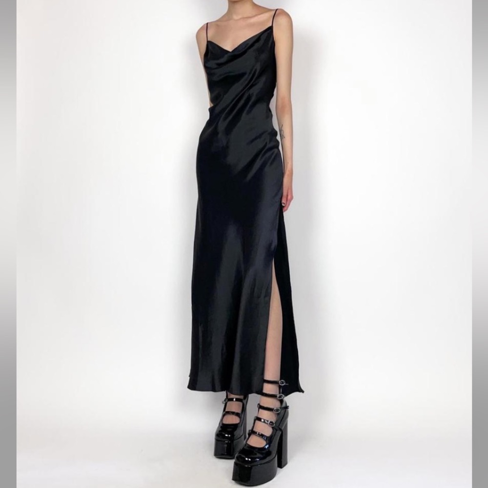 Vintage 90’s 100% Silk Slip Dress Y2K Silk Dress - Picture 15 of 16